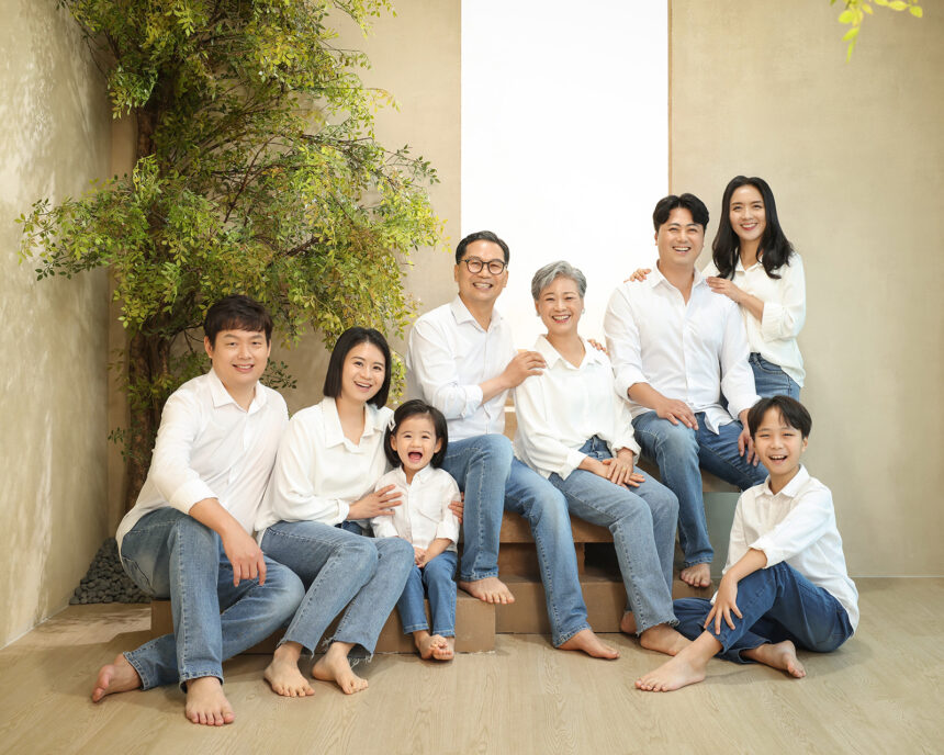 청바지_가족사진, 가족사진 스튜디오_대가족사진
